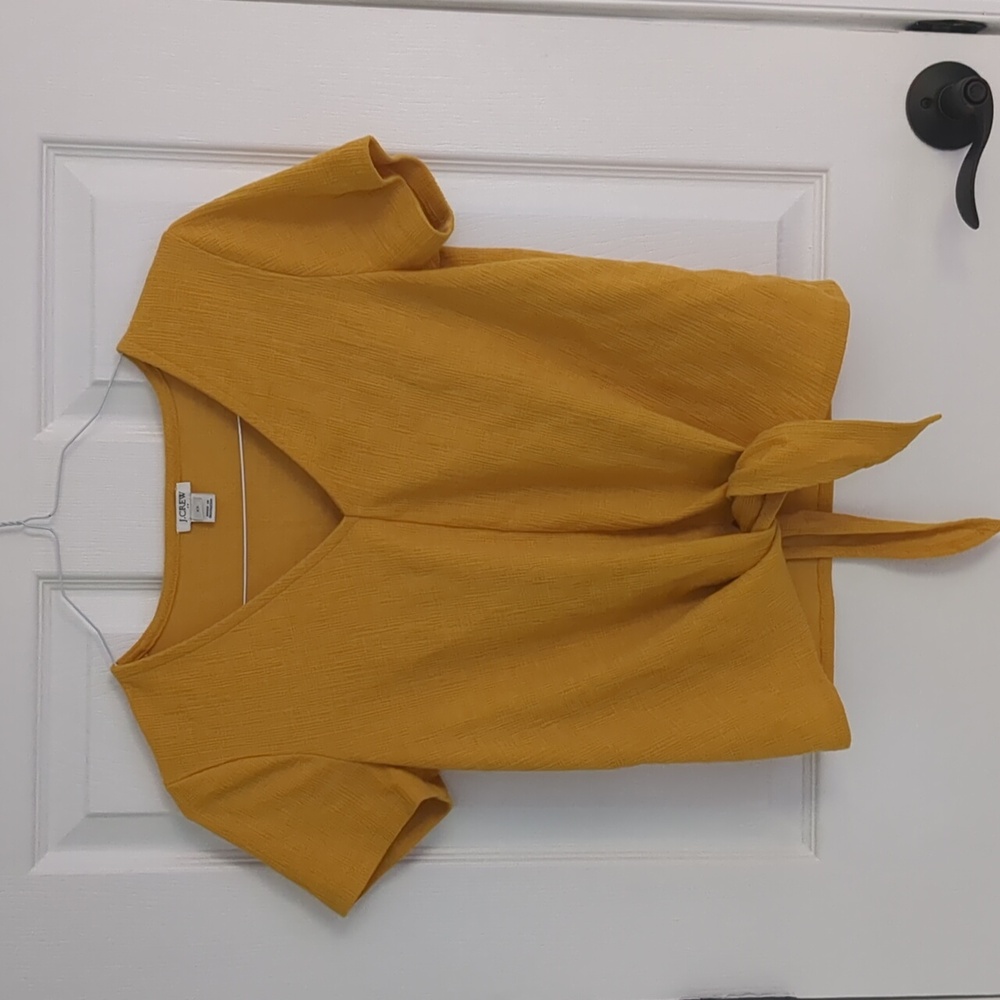 J. Crew Golden Yellow Top, Tie Bottom, Size XS